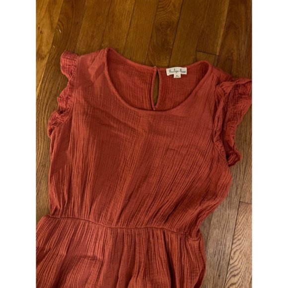 Rust Orange Summer Dress PL - Picture 3 of 8